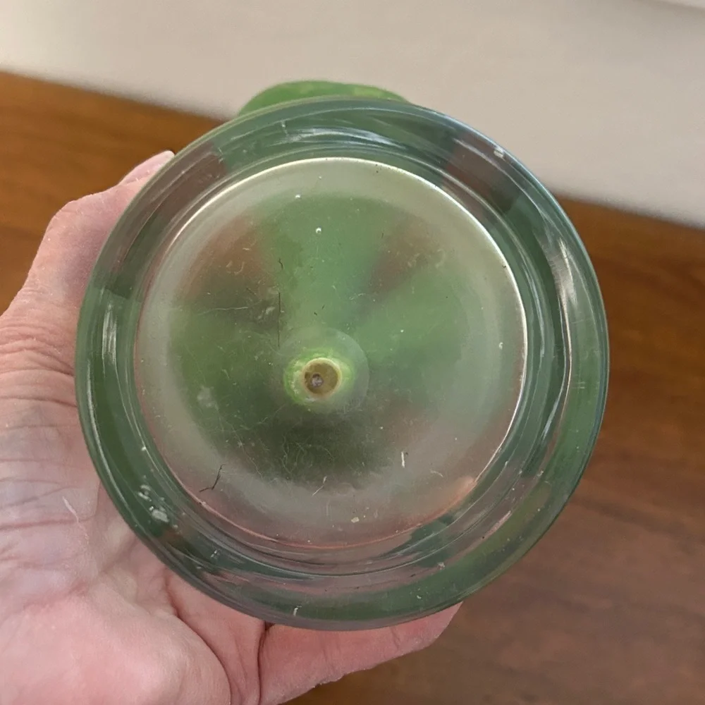 Green Artificial Plant in Clear Glass Vase